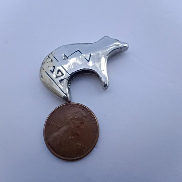 Heavy Silver Plate? Native American Bear Bead...Thingy - Picture 1 of 6